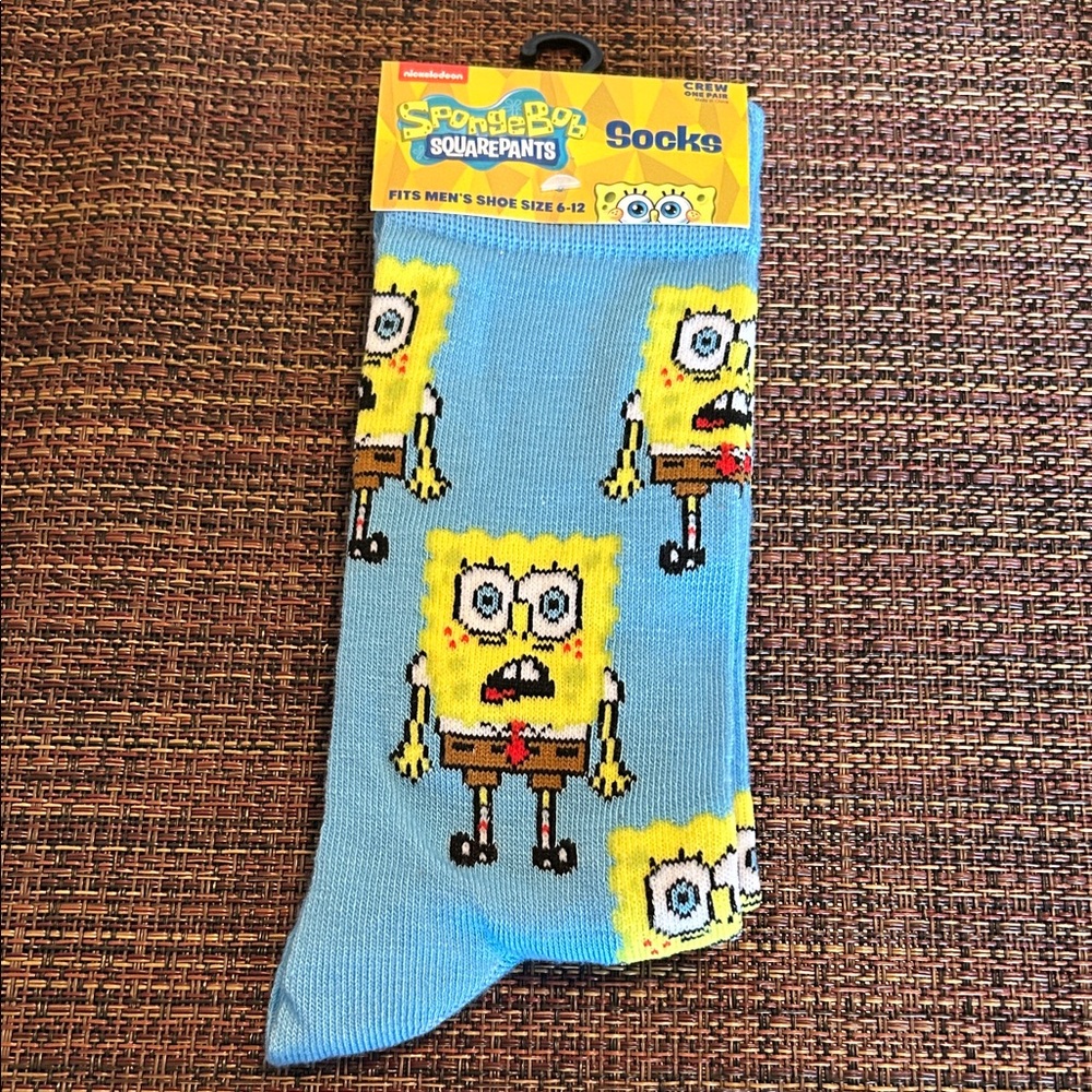 SpongeBob SquarePants Bright Blue Character Socks